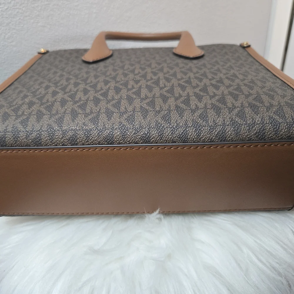 Michael Kors Mirella Sm Logo Brown Crossbody Bag New Ret $448 - Picture 8 of 11